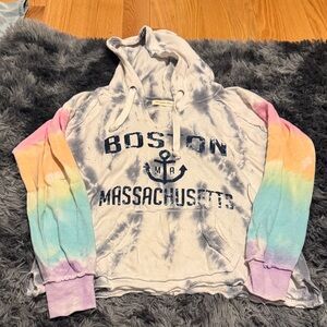 Ocean Drive Tie-Dye Hoodie with Boston Print